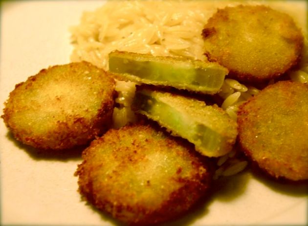 stekta gröna tomater