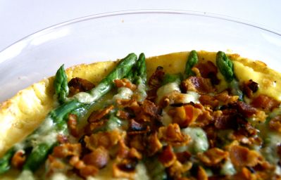 sparris- & baconomelett