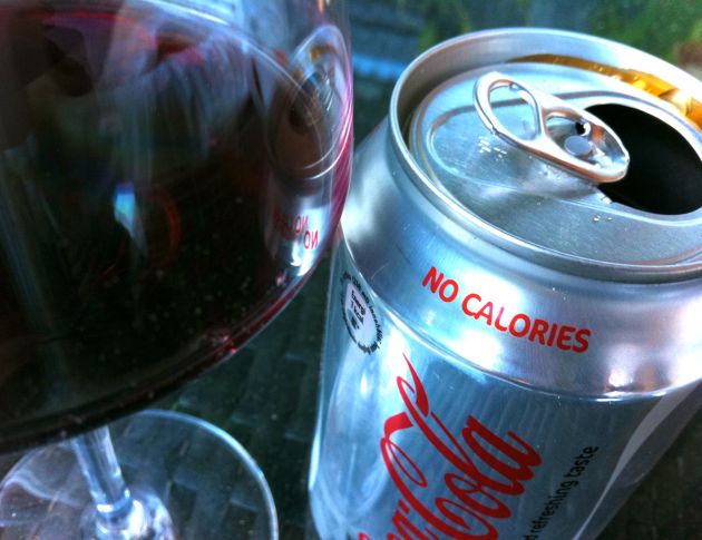 cola light och rött vin