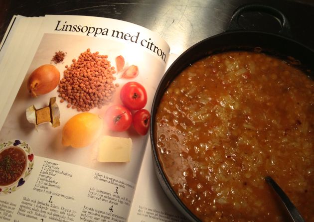 linssoppa med citron